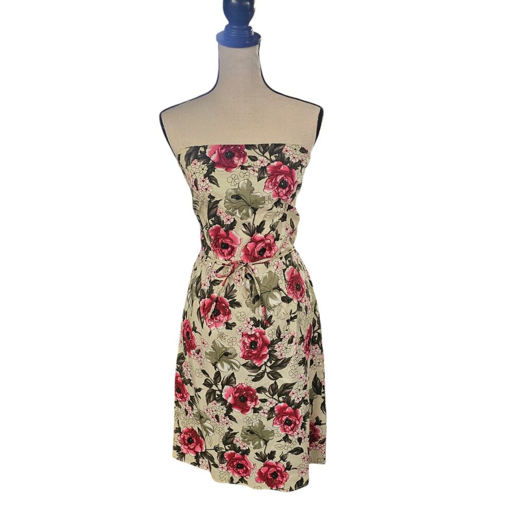 Anonymous Womens Floral Strapless Dress Size 9 Casual Y2K Cottagecore